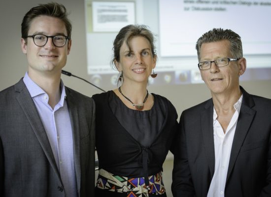 Preisträger Jun. Prof. Dr. Nicolas Detering, Prof. Dr. Kirsten Mahlke, Prof. Dr. Albrecht Koschorke