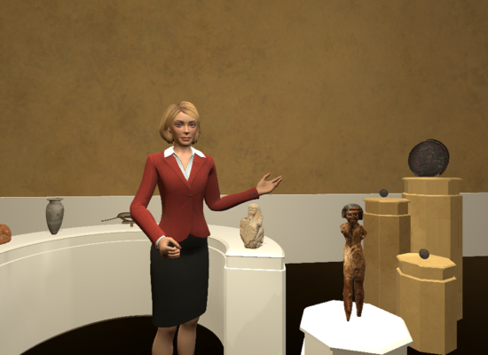 Erster Entwurf für einen virtuellen Ausstellungsraum im Projekt "Museum Virtuell"